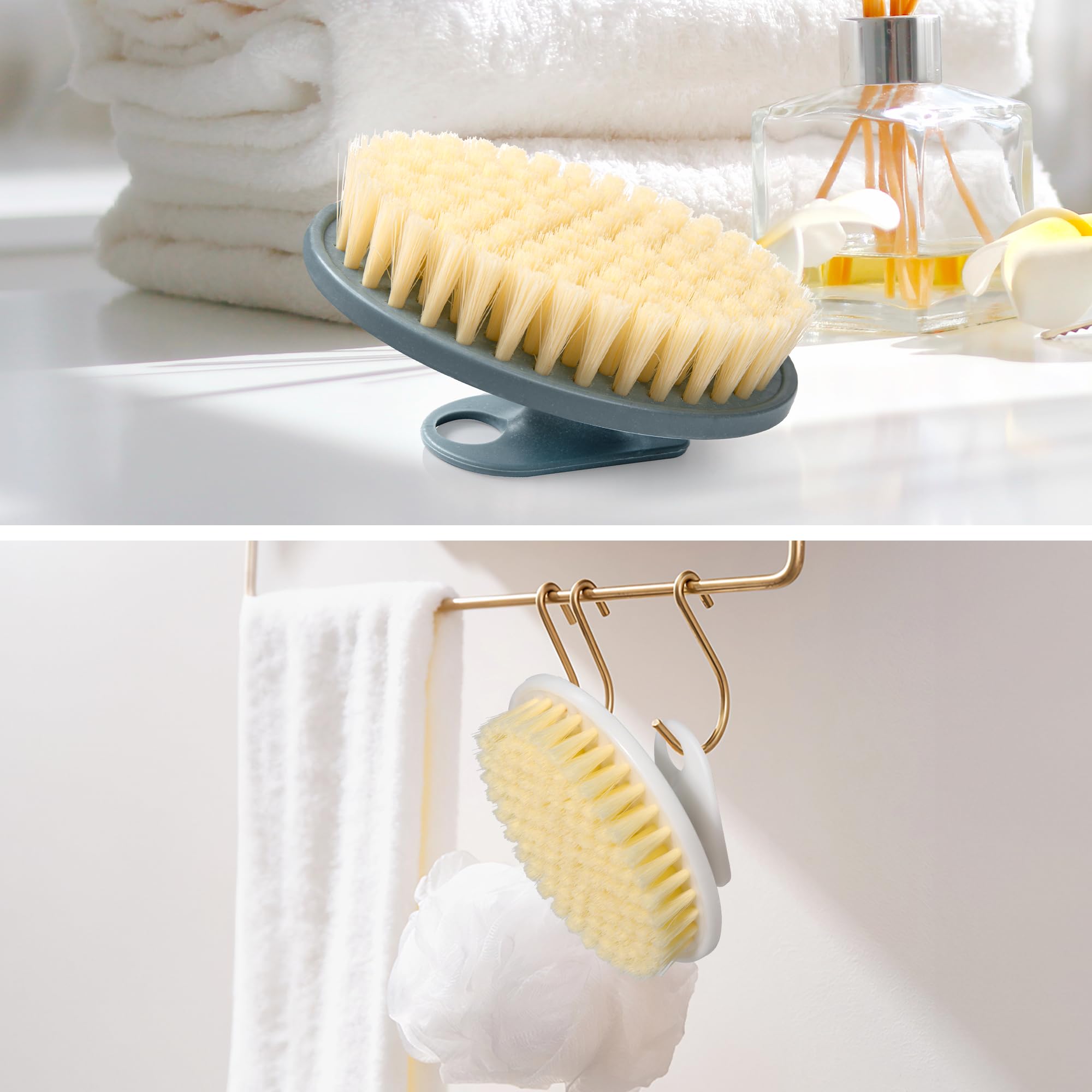 INNERNEED pack of two shower brushes for shared bathrooms.