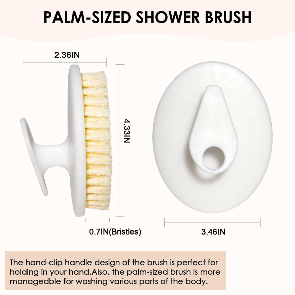 INNERNEED PP Shower Brush built-in hook supports easy drying and storage.