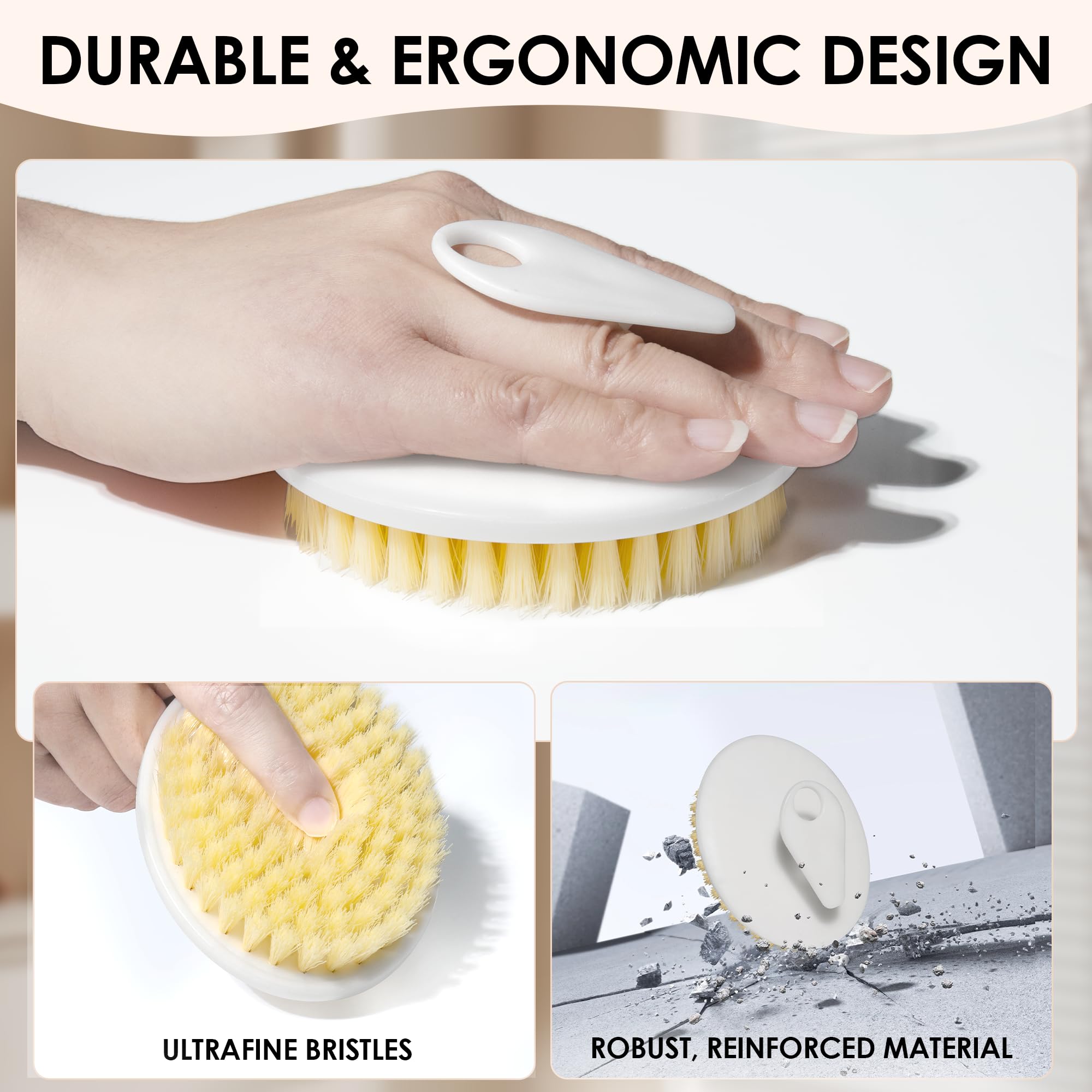 INNERNEED PP Shower Brush quick-dry design helps prevent moisture buildup.