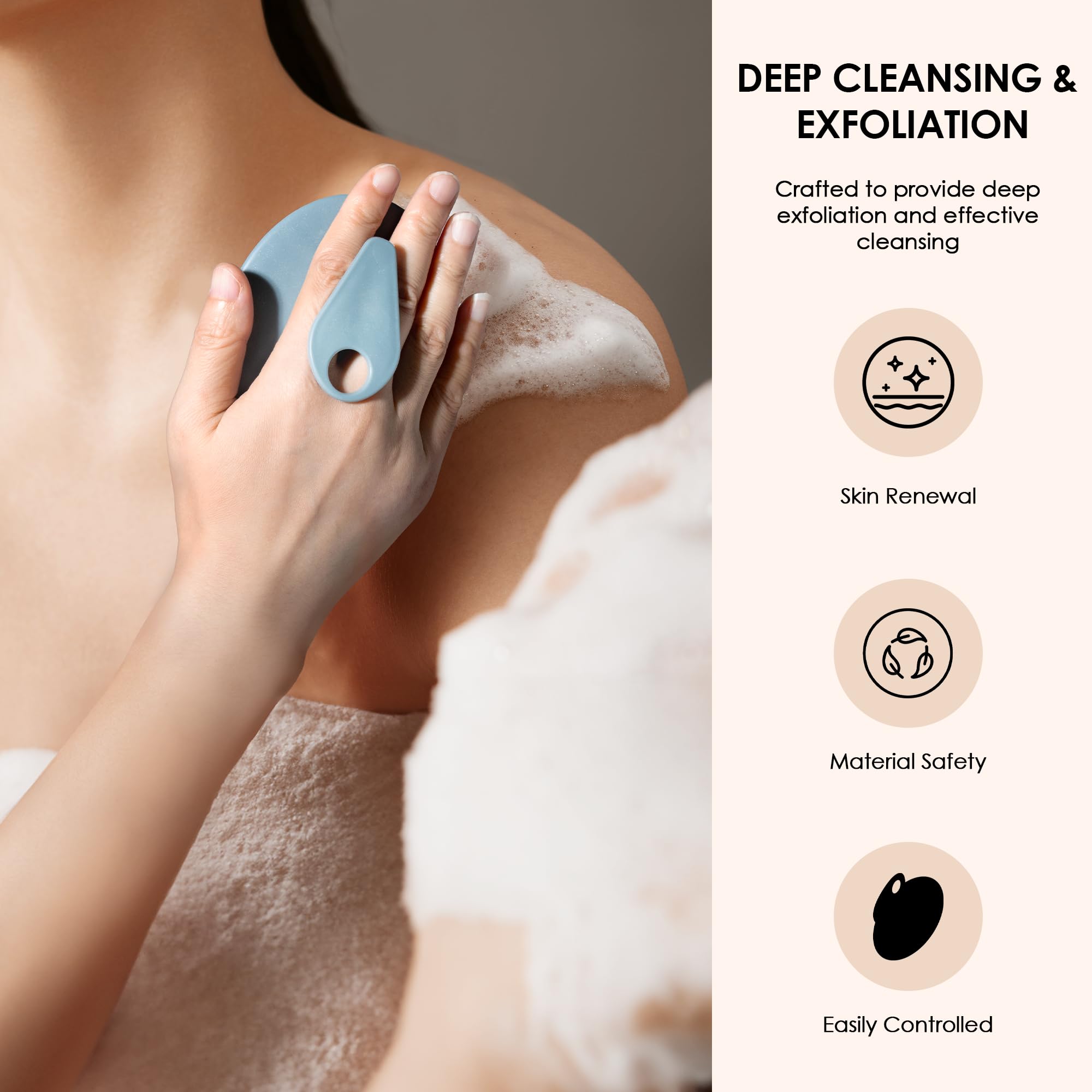 INNERNEED PP Shower Brush durable material ensures long-lasting daily use.