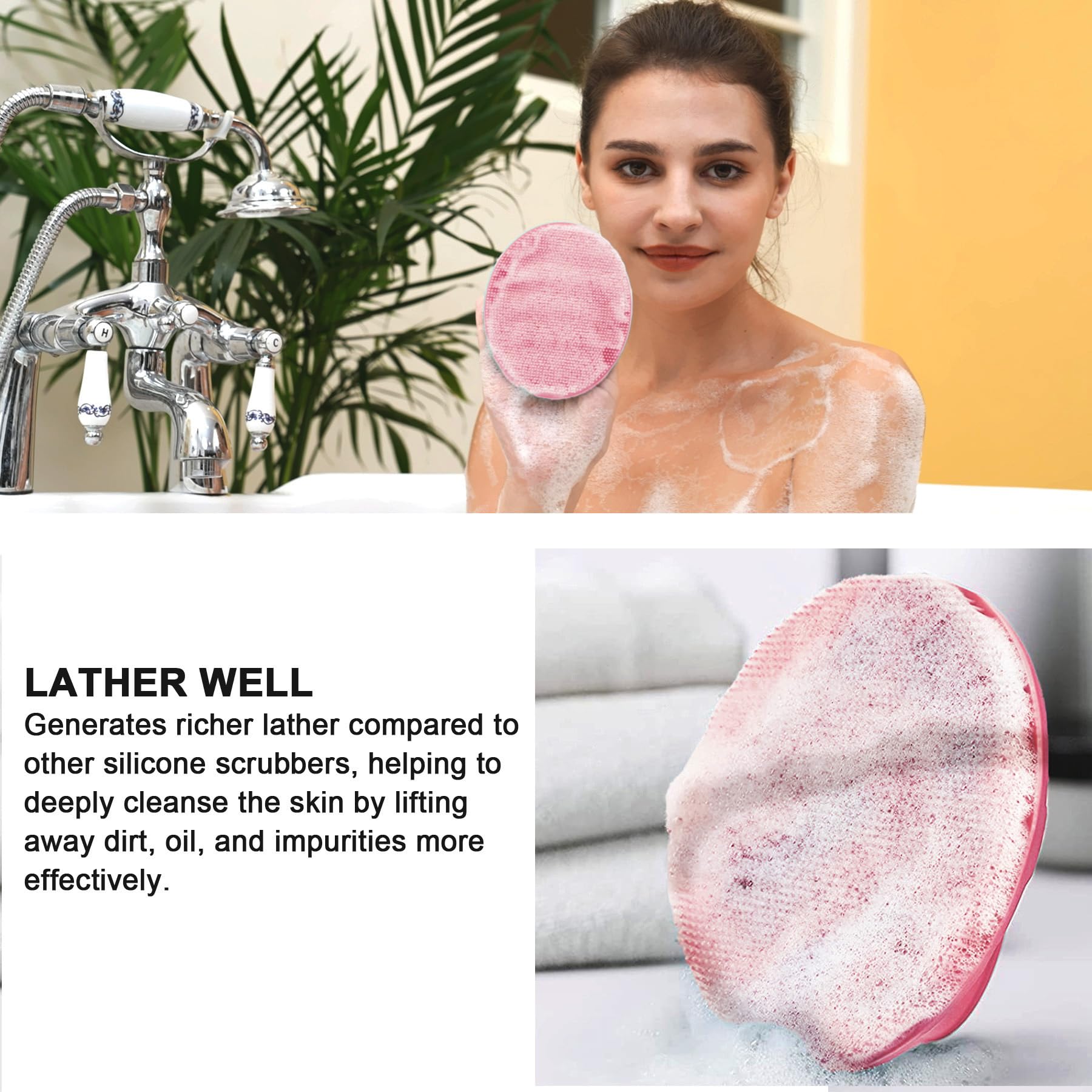 Relaxing massage feel from INNERNEED silicone body brush during use