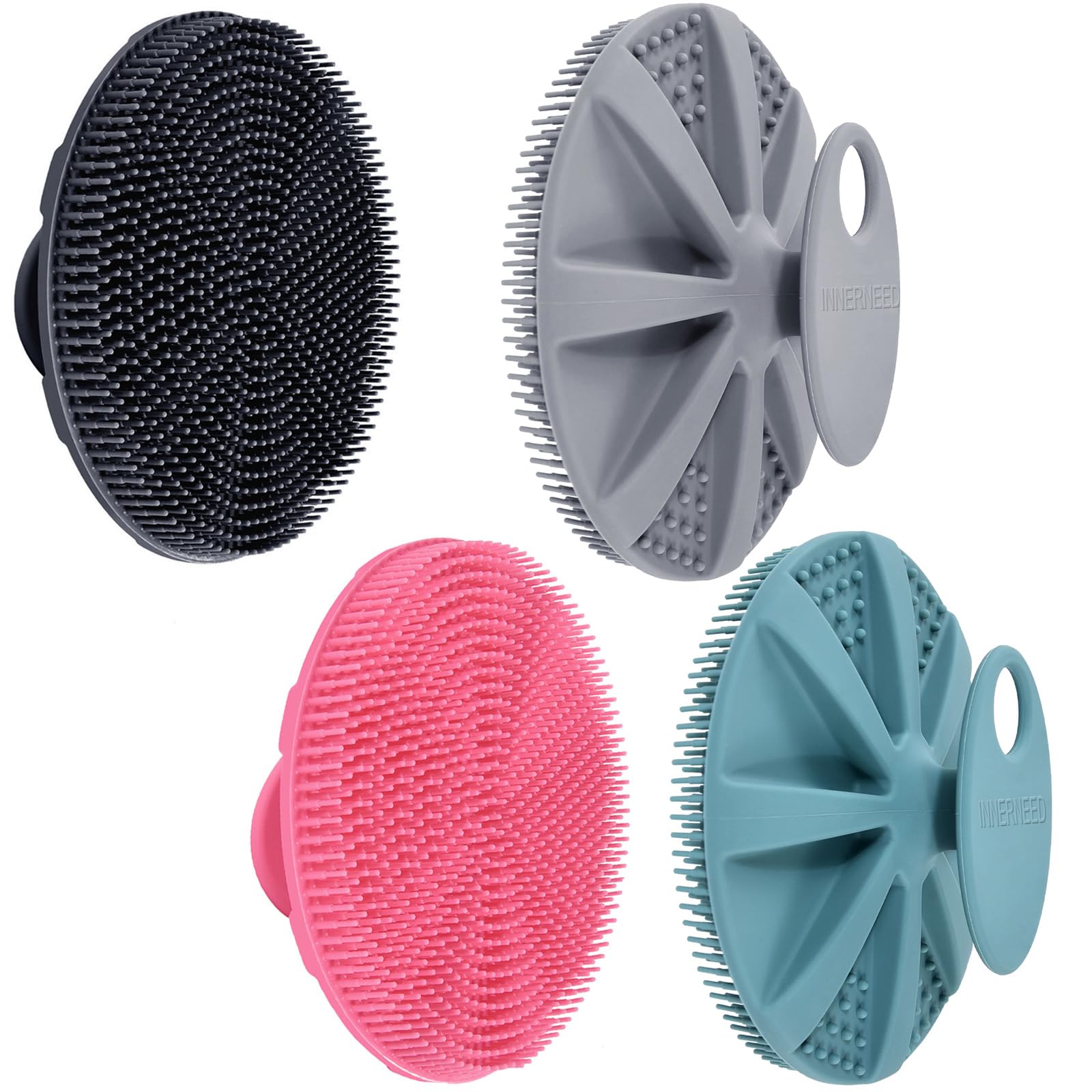 INNERNEED shower brush with ergonomic handle for a secure, comfortable cleansing session.