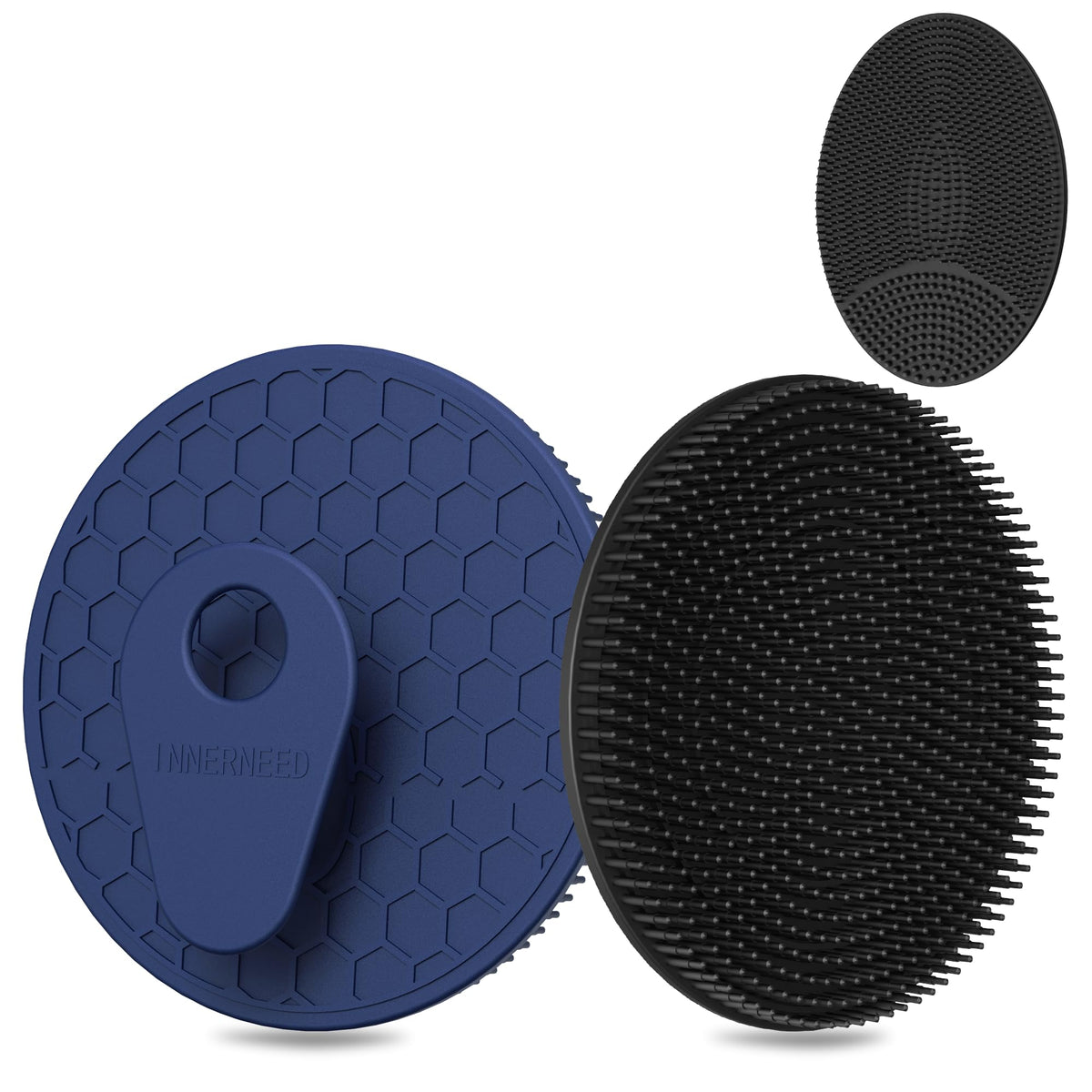 INNERNEED cepillo de silicona con cerdas densas para exfoliar suavemente