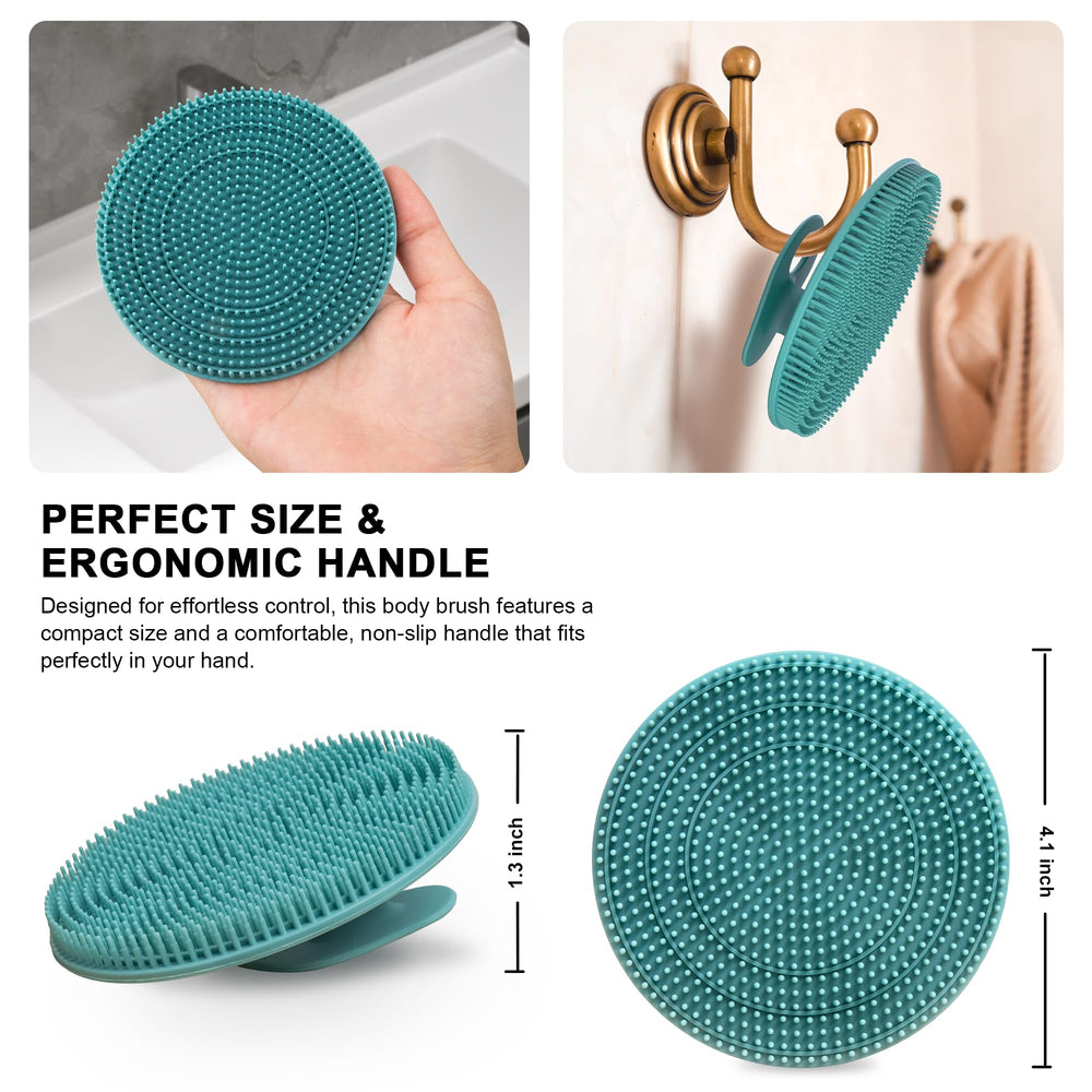 Innerneed silicone body scrubber black for hygienic, quick-drying cleansing.