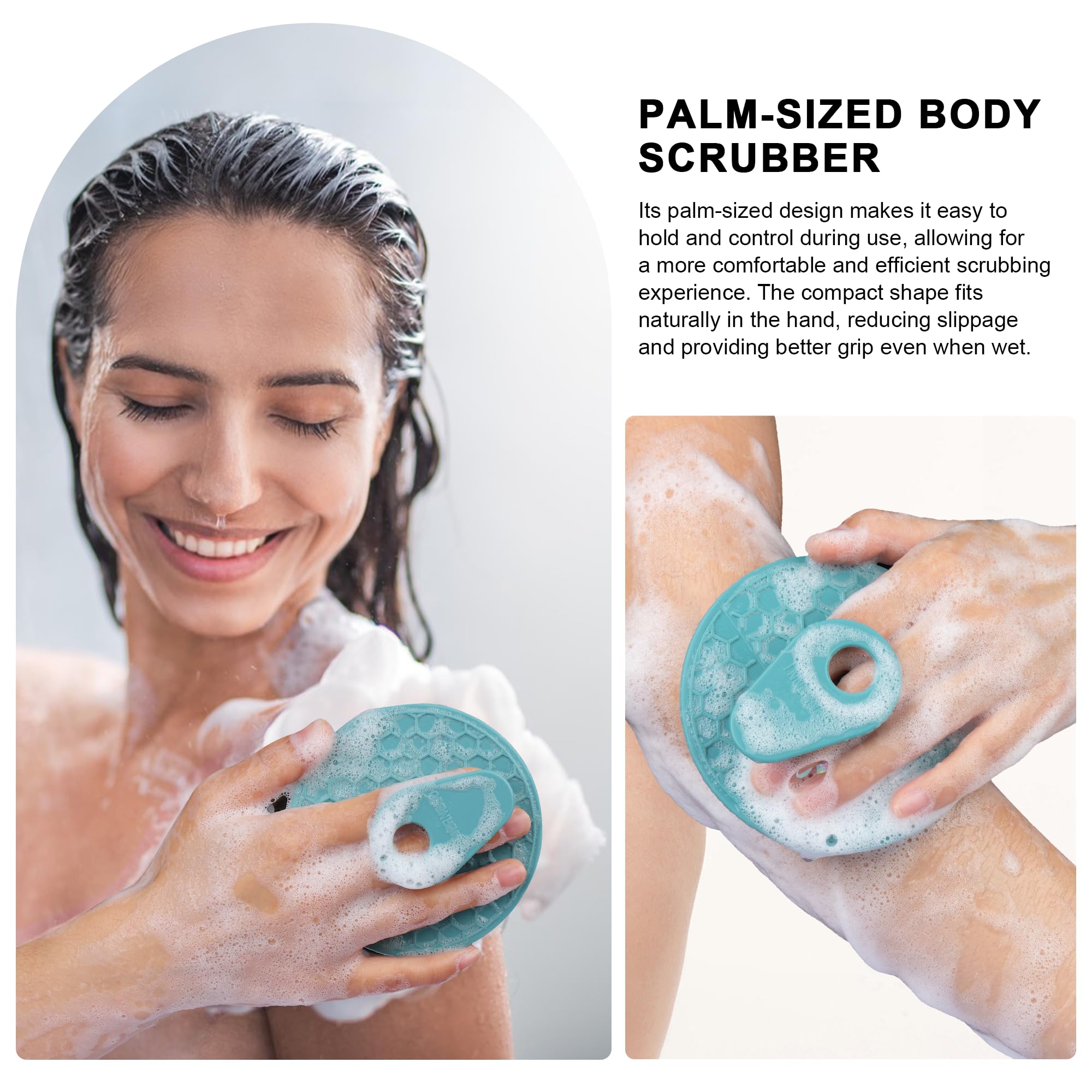 Innerneed silicone body scrubber pink for soft exfoliation on all skin types.