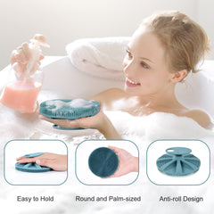 Flexible silicone bristles form rich lather for deep cleaning on INNERNEED scrubber.