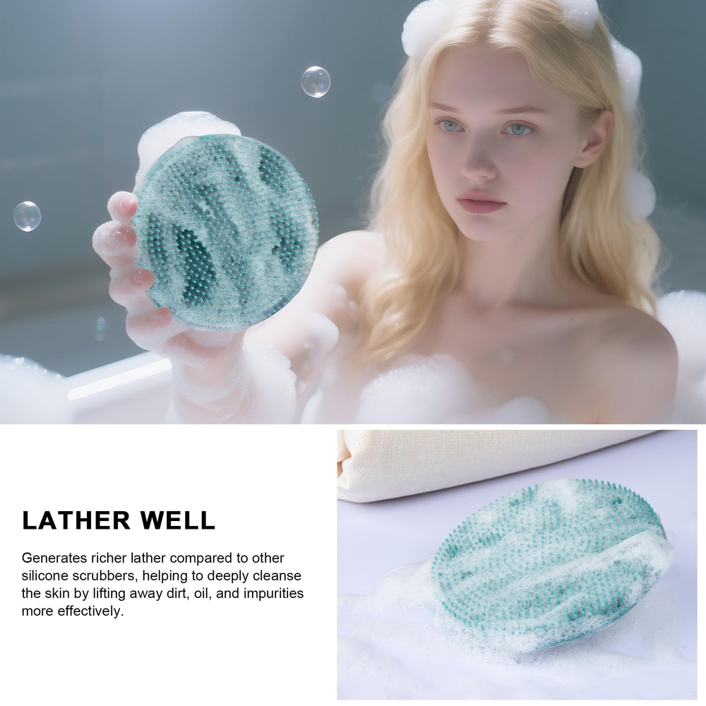 Innerneed silicone face brush dark green for gentle facial cleansing.