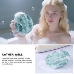 Innerneed silicone face brush dark green for gentle facial cleansing.