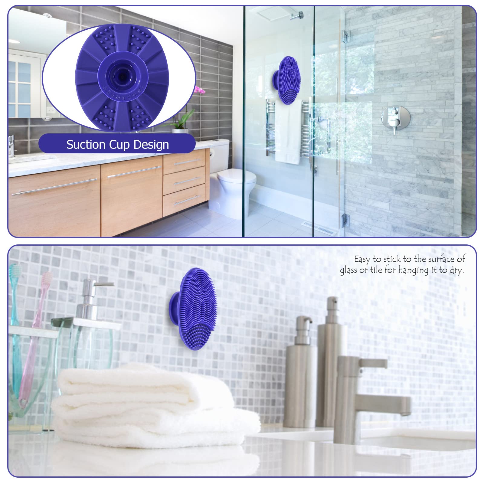 INNERNEED silicone face scrubber hygienic cleaning with quick-drying design.