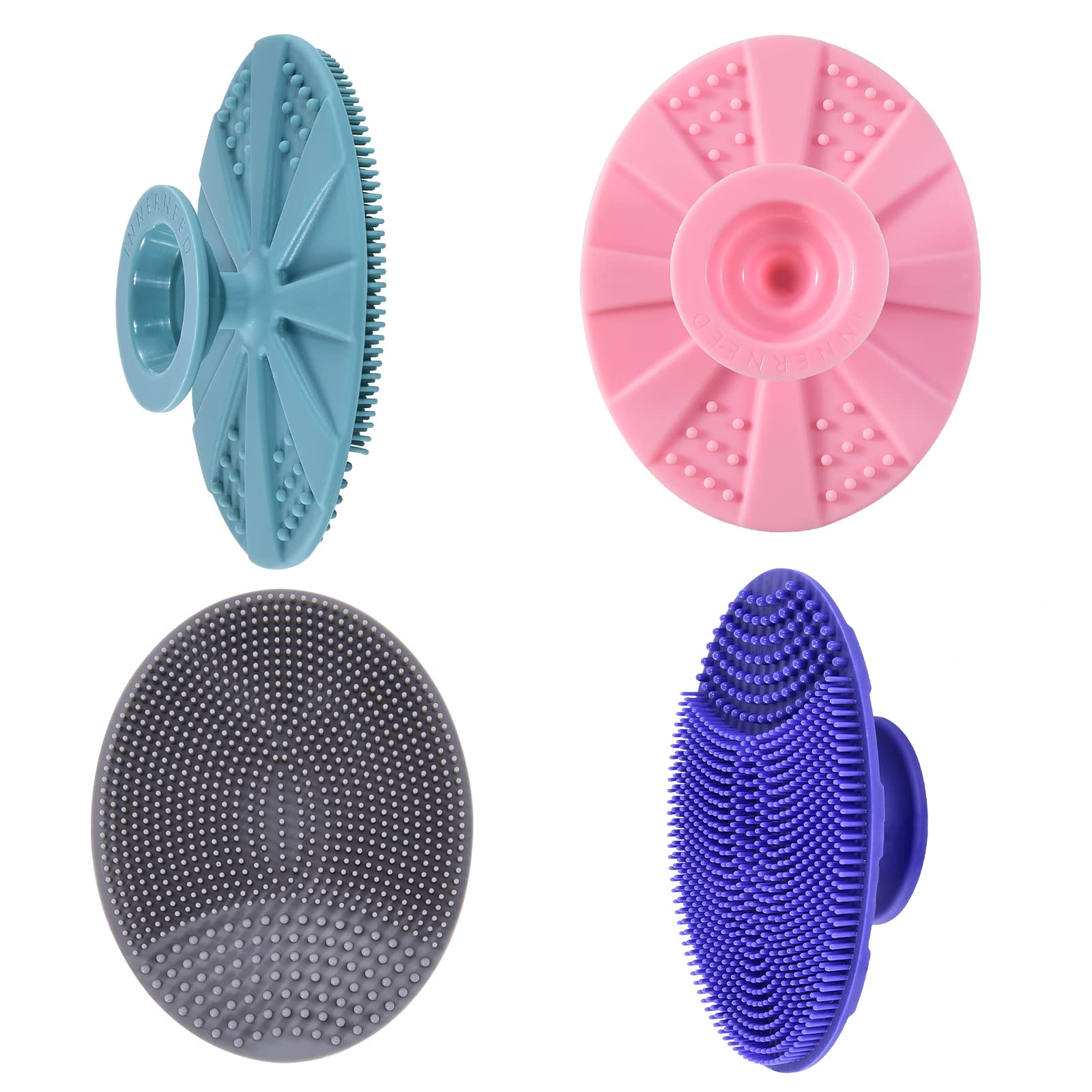 INNERNEED silicone face scrubber travel pack for on-the-go skincare.