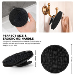 INNERNEED silicone scrubber with ergonomic grip improves control during showers