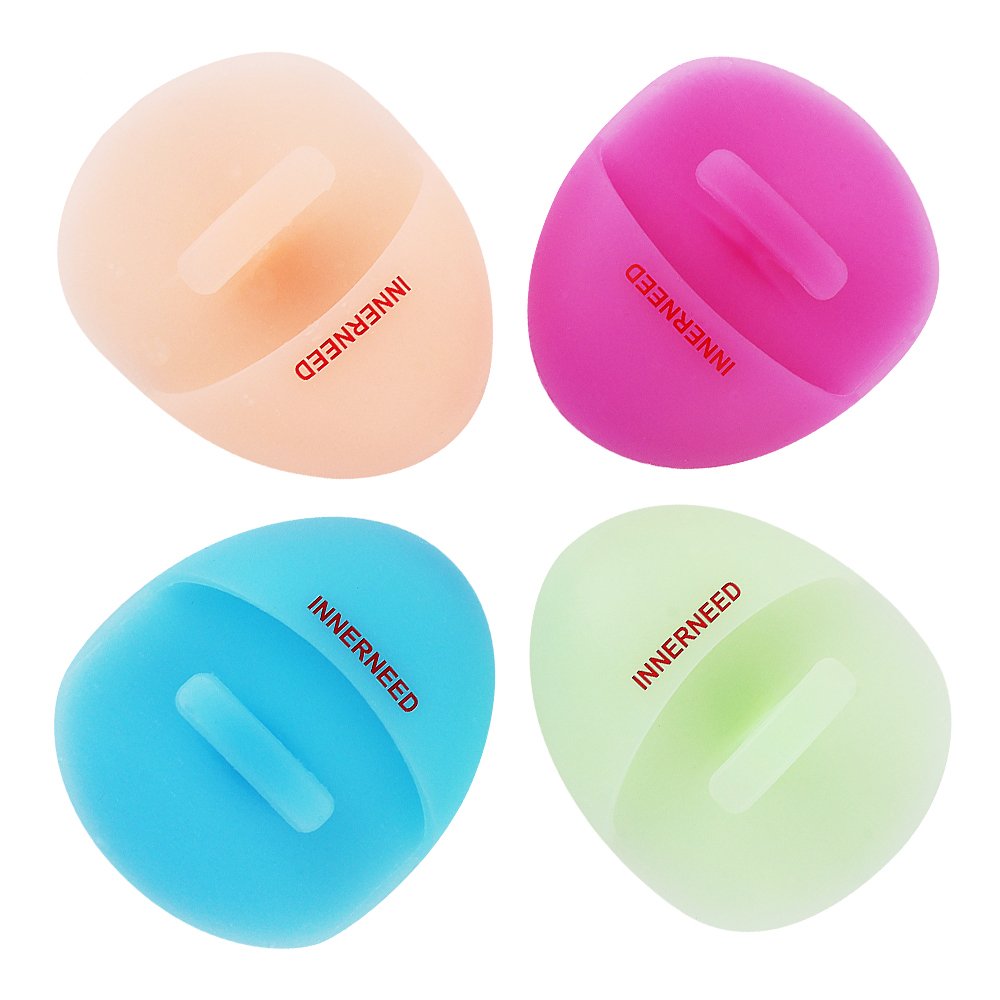 INNERNEED soft silicone face cleanser brush front view for gentle cleansing on sensitive skin.