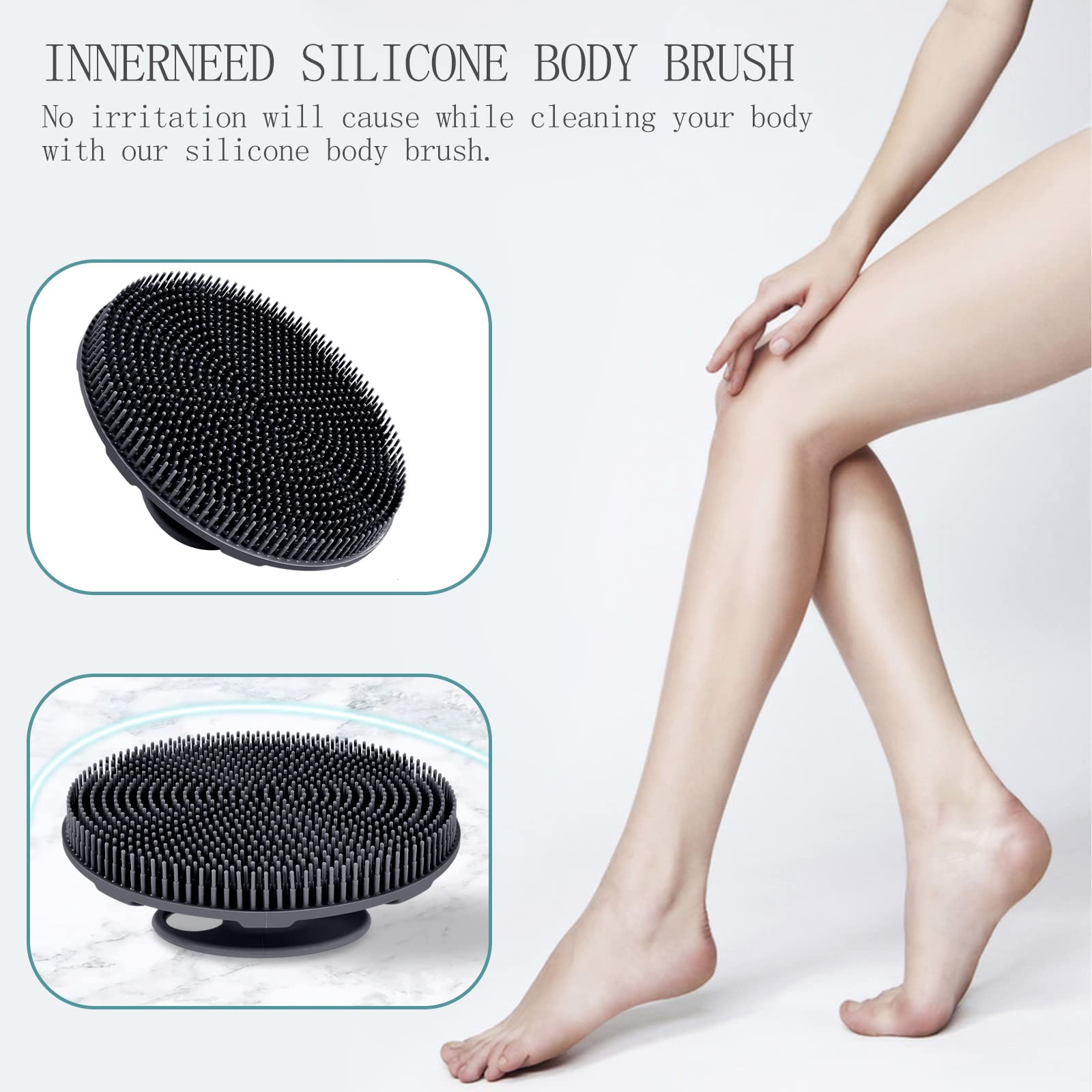 INNERNEED soft-silicone-skin-friendly offers gentle exfoliation for sensitive skin without irritation.
