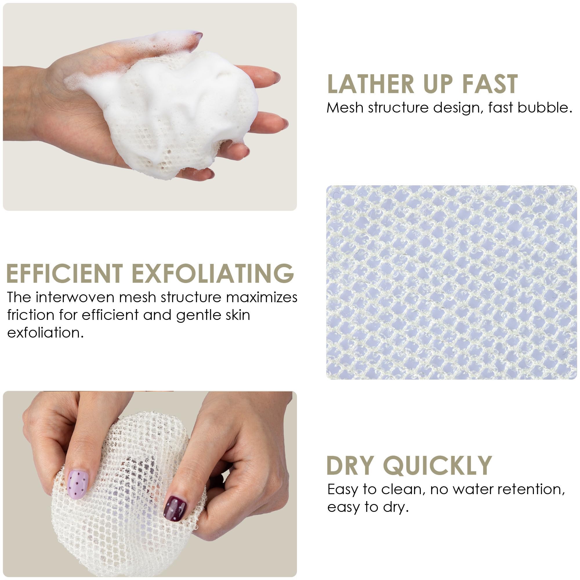 InnerNeed exfoliating sponge helps smooth skin and improve lotion absorption.