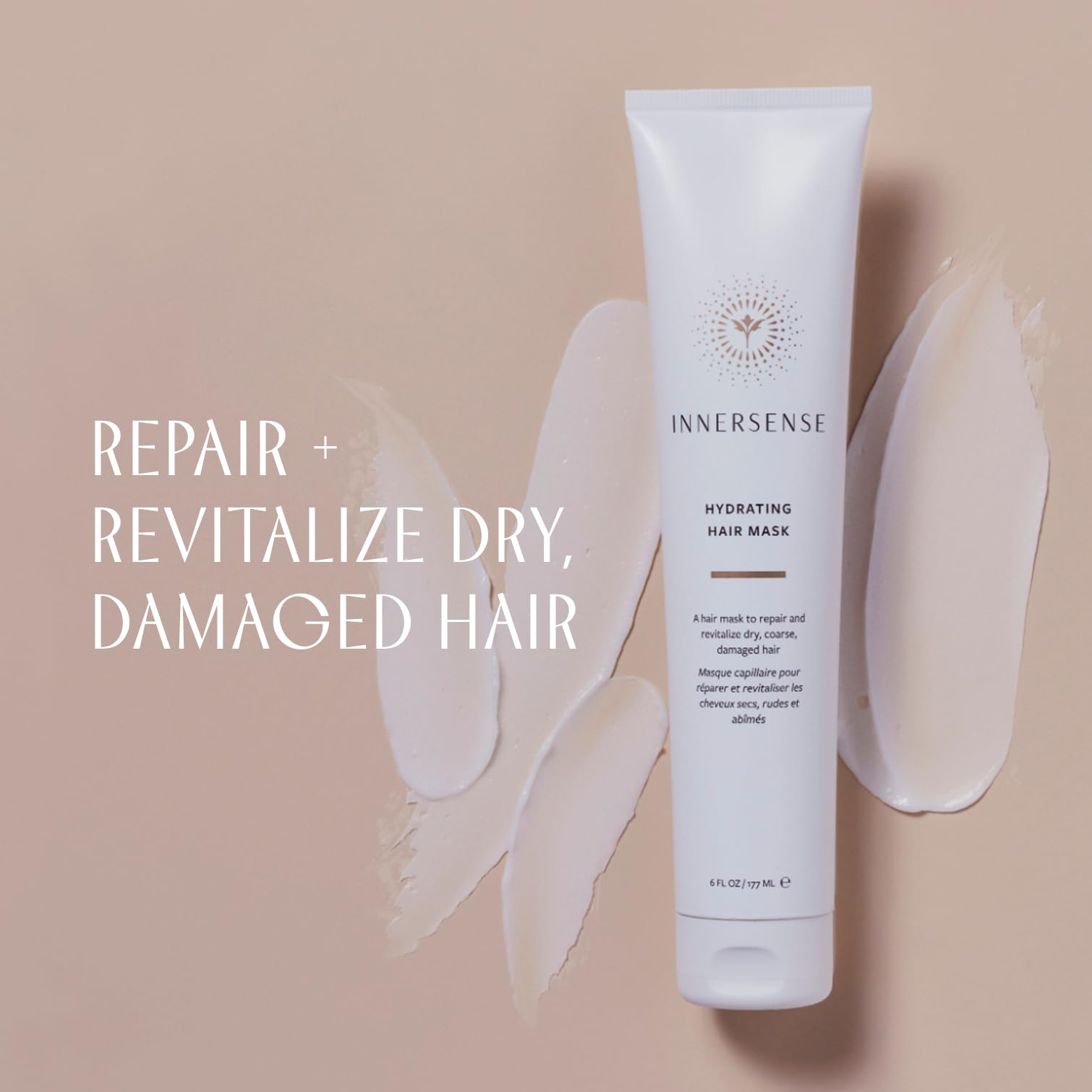 Applying INNERSENSE mask to damp hair for hydration