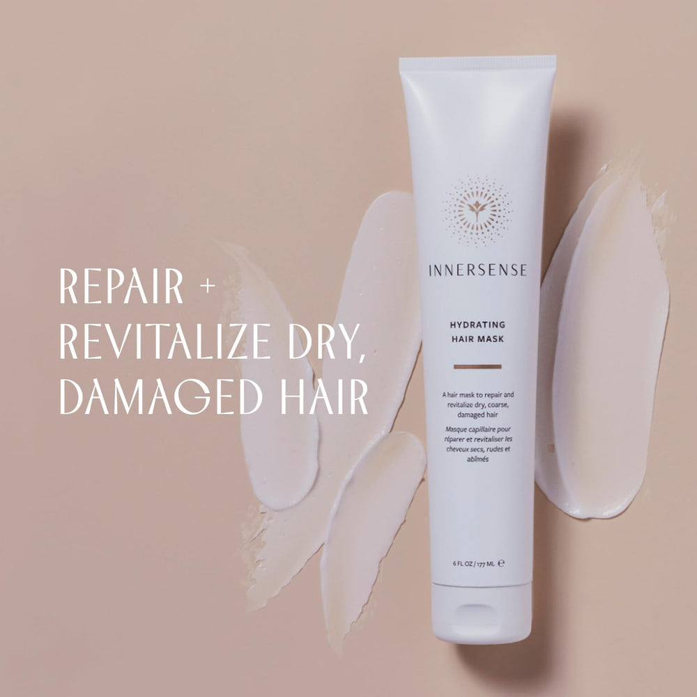 Applying INNERSENSE mask to damp hair for hydration