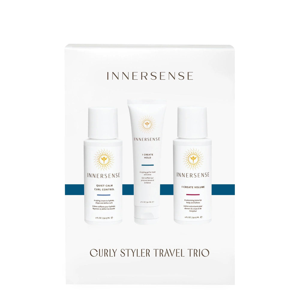 INNERSENSE travel-ready trio shown with three 2oz bottles.