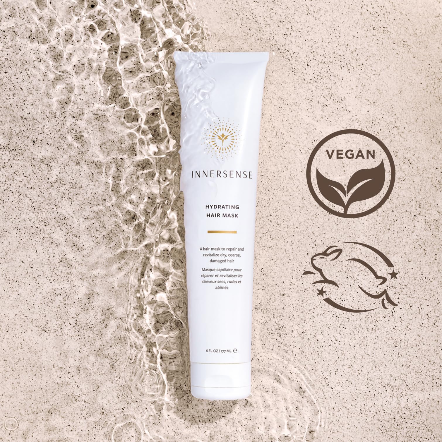 Front packaging of INNERSENSE natural hydrating hair mask