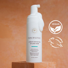 Wet hair demo using INNERSENSE I Create Definition Styling Foam showing quick dry and curl separation
