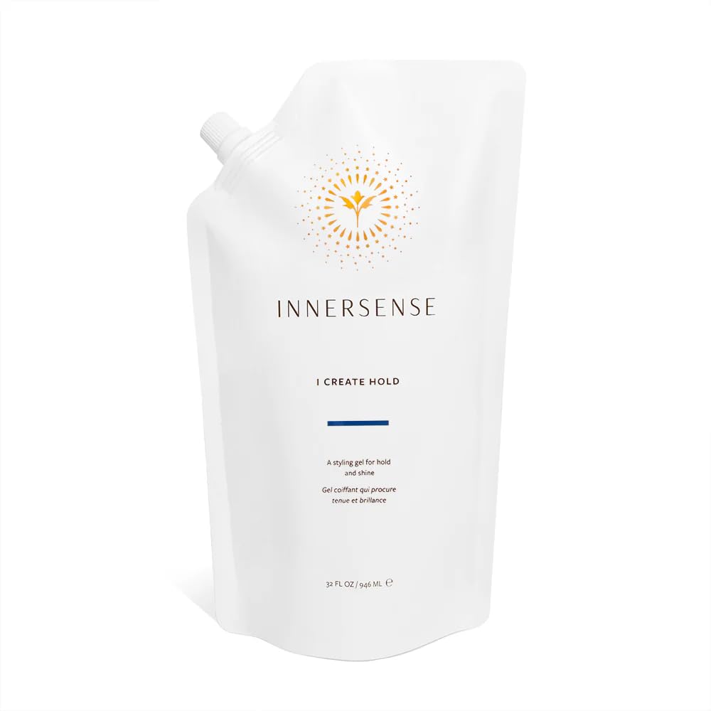 INNERSENSE I Create Hold Styling Gel bottle closeup showing natural hold and shine.