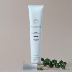 INNERSENSE Natural Serenity Smoothing Hair Cream daily-use portrait highlights easy application