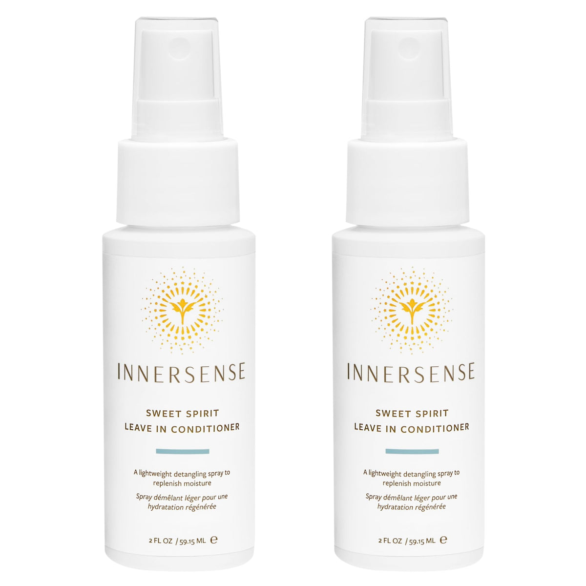 INNERSENSE Sweet Spirit, botella con atomizador para desenredar y humectar.