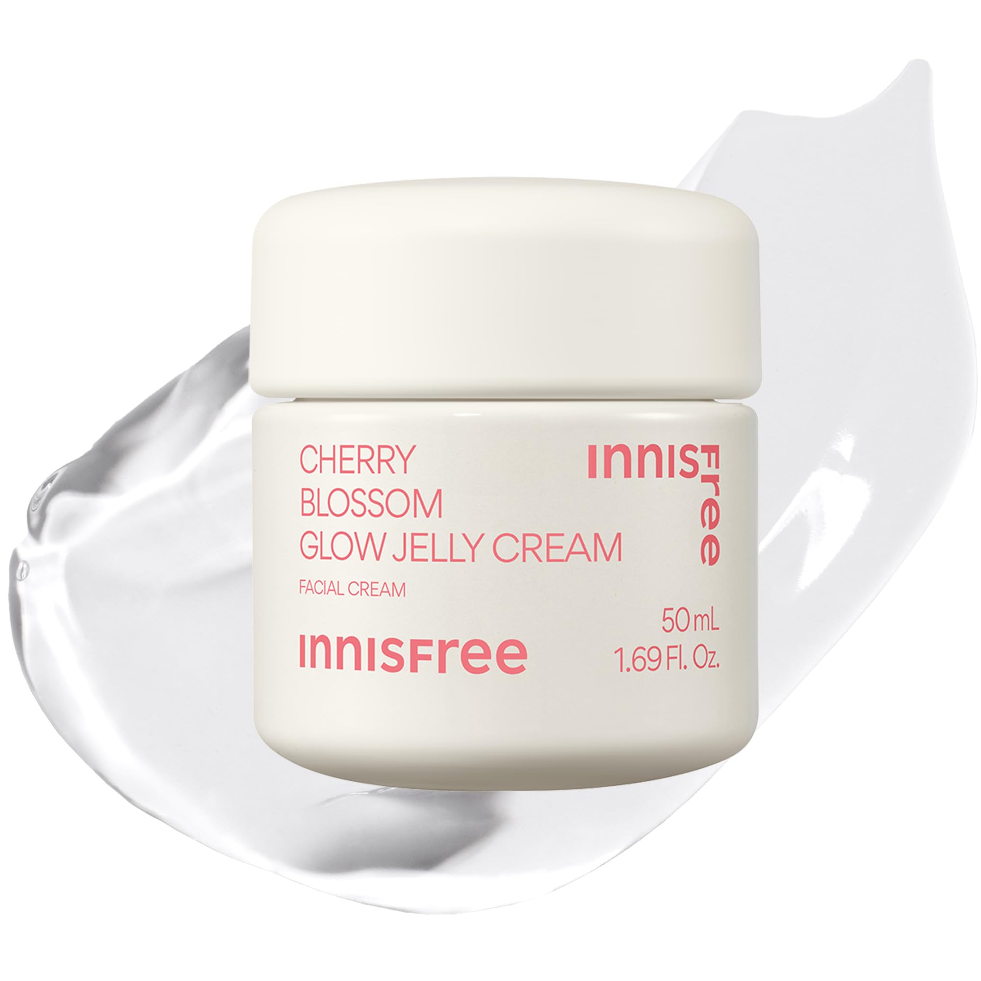 Innisfree Cherry Blossom Glow Jelly Cream bottle on vanity delivering a radiant, lightweight hydration