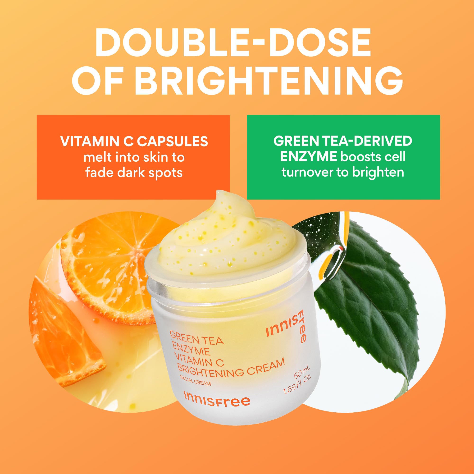 innisfree crema iluminadora vitamina C hidratación diaria en rostro