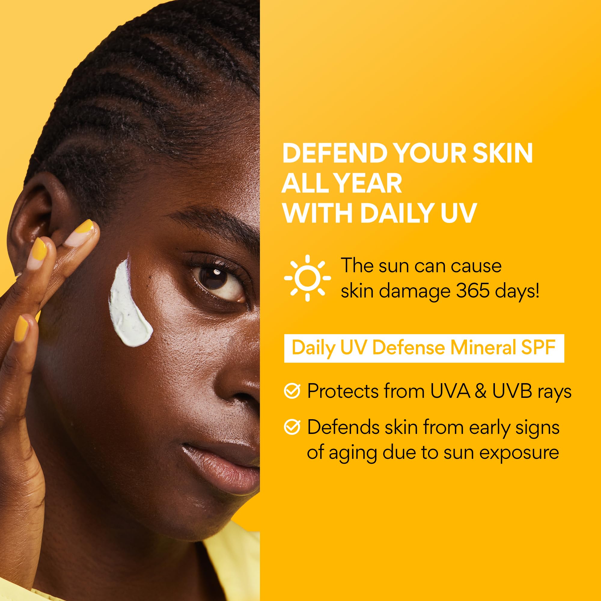 Innisfree Daily Mineral UV Defense three-finger method illustration for application.
