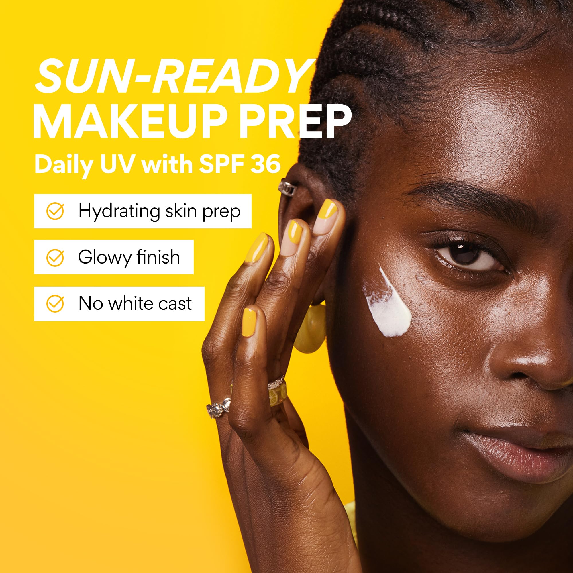Close-up of skin showing invisible finish after application.