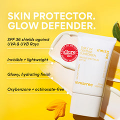 Innisfree Daily UV Defense SPF 36 pump dispense enables easy application.