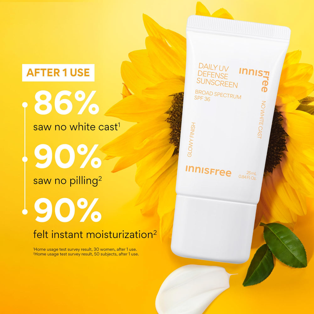 Texture swatch shows lightweight lotion that blends under makeup.