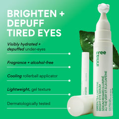 Innisfree eye serum roll-on in action for gentle refreshing under-eye massage.