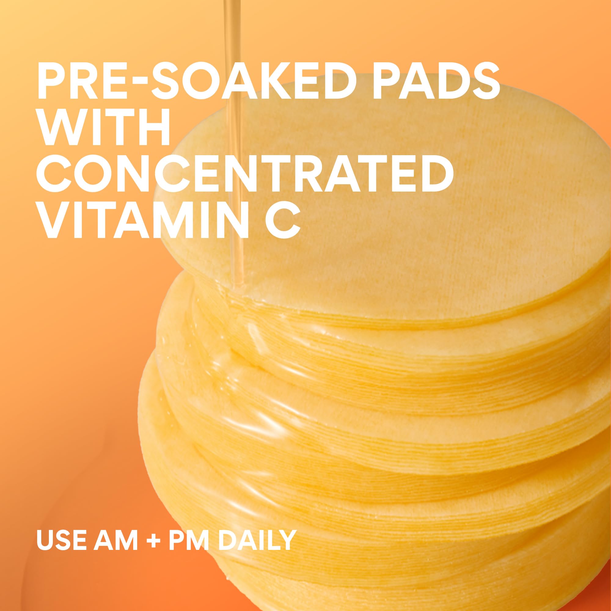 Pad in use on cheek demonstrates quick brightening and glow.
