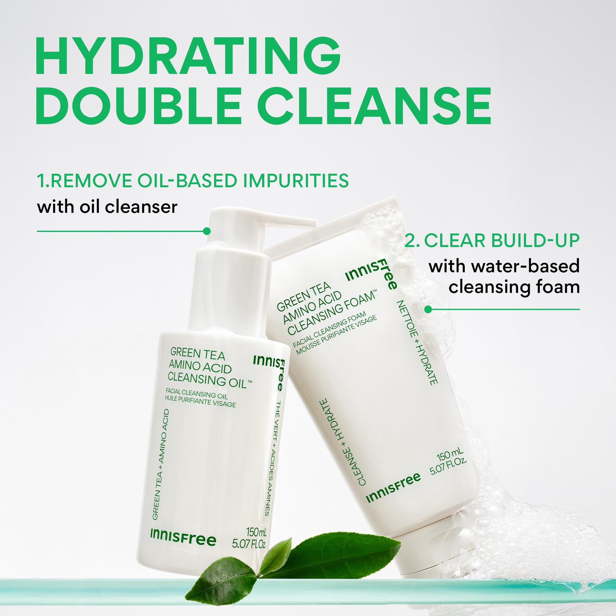 innisfree ingredientes té verde y aminoácidos para hidratación suave.