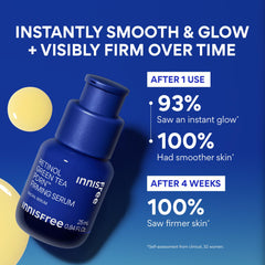 Innisfree Green Tea Retinol PDRN Serum pump demonstrates easy application.