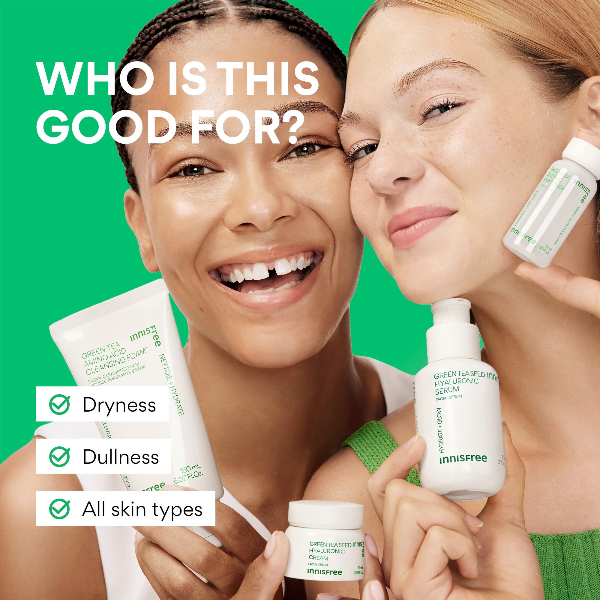 innisfree green tea seed hyaluronic cream nourishes and seals moisture