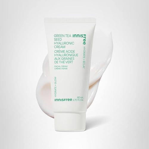 Innisfree jumbo cream bottle on vanity illustrates premium moisturizing routine.