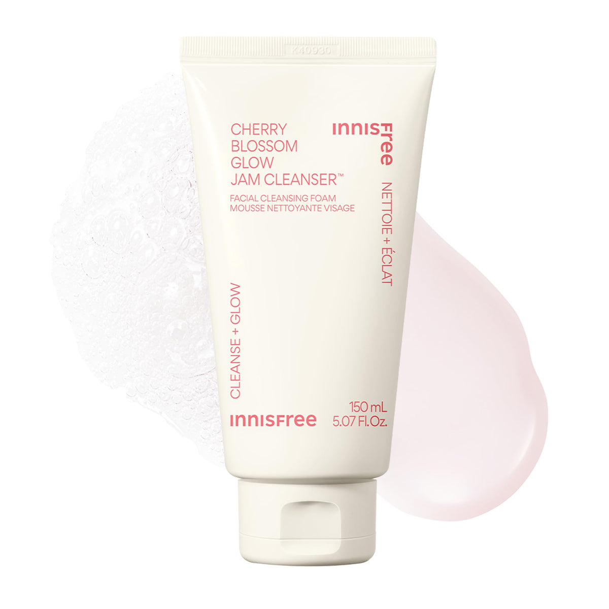 innisfree limpiador gel cerezo textura rosa bebé para limpieza suave