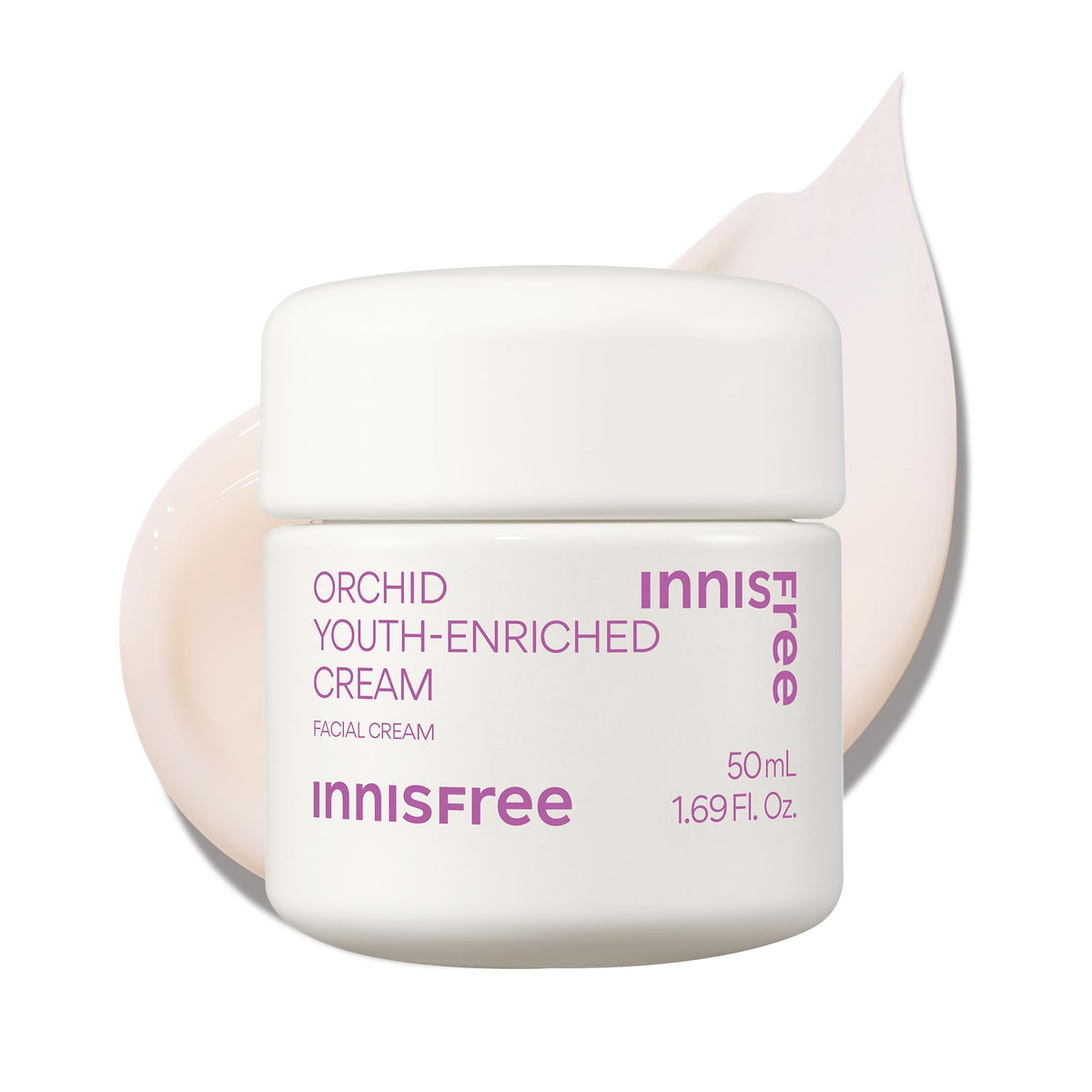 Innisfree Orchid Youth-Enriched Cream jar, rich hydration for firmer-looking skin.