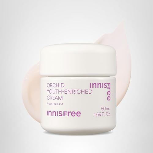 Innisfree Orchid Youth-Enriched Cream packaging on vanity for daily use.