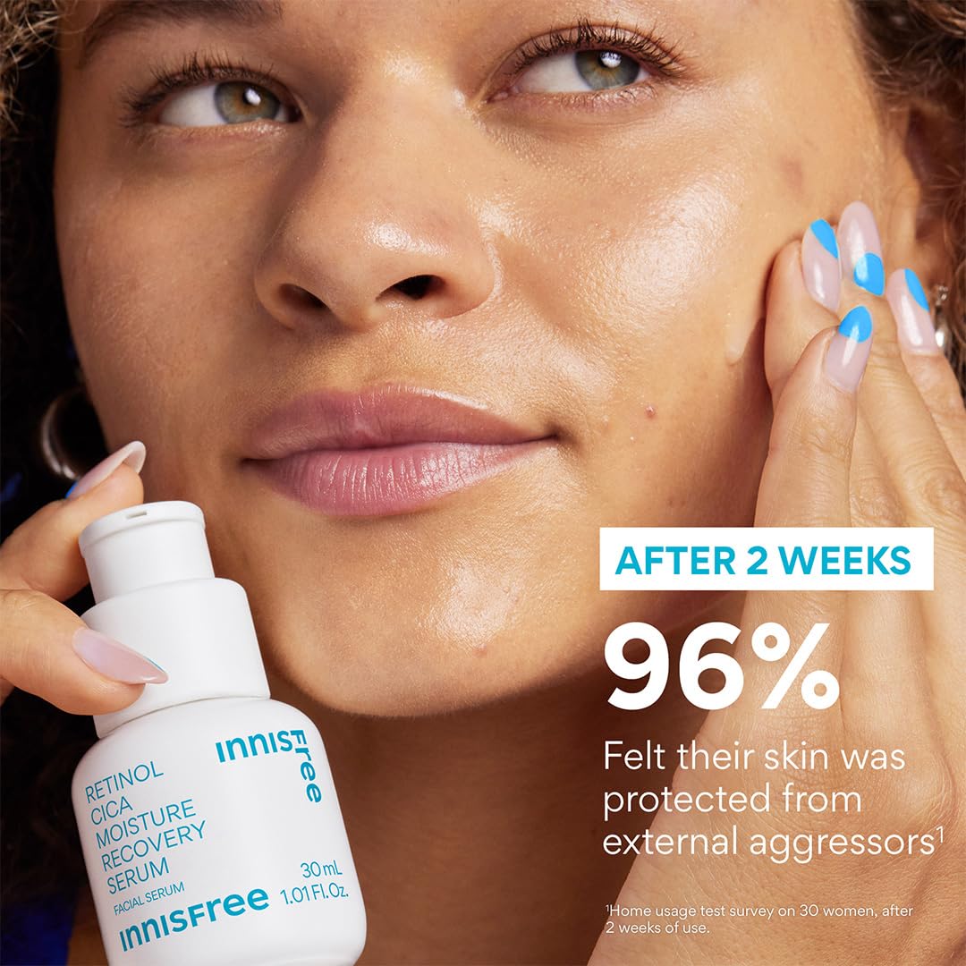 Innisfree Retinol Cica Serum pump dispense demonstrates easy usage.