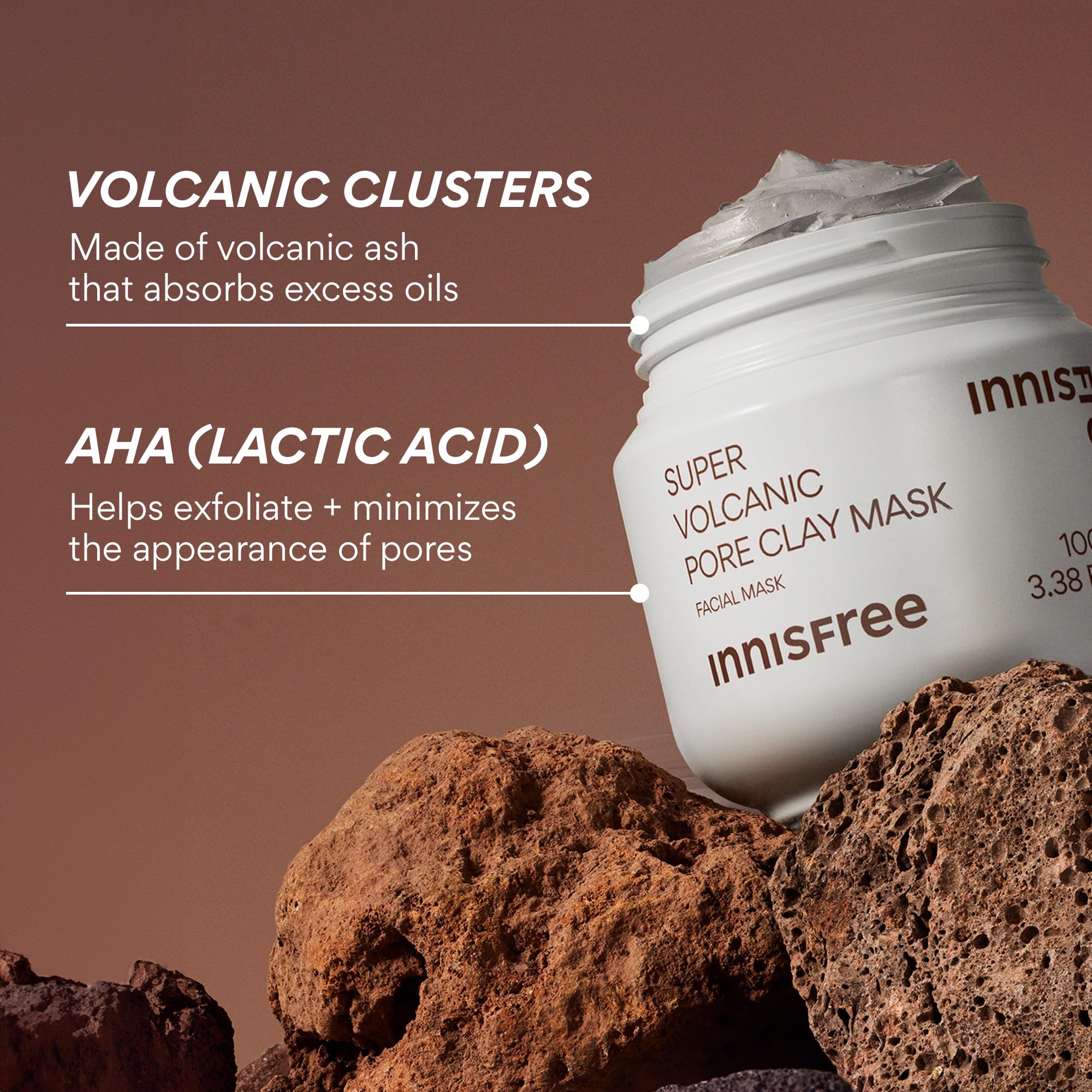 Innisfree Super Volcanic Clay Mask delivers a cooling sensation on application.