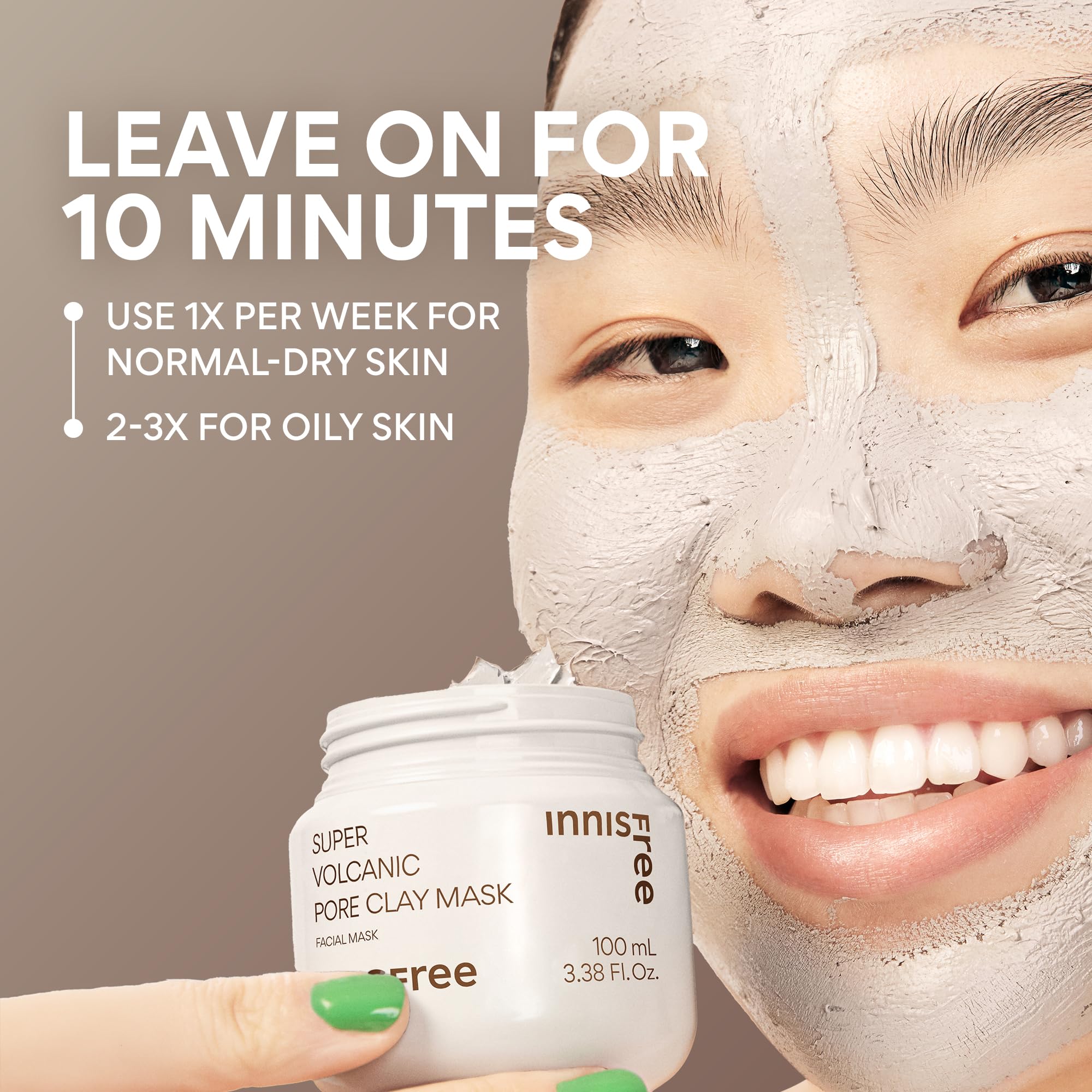 Innisfree Super Volcanic Clay Mask is a quick 10-minute treatment.