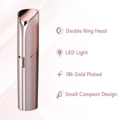 Innobeaut facial hair remover side view highlighting compact, travel-friendly build.