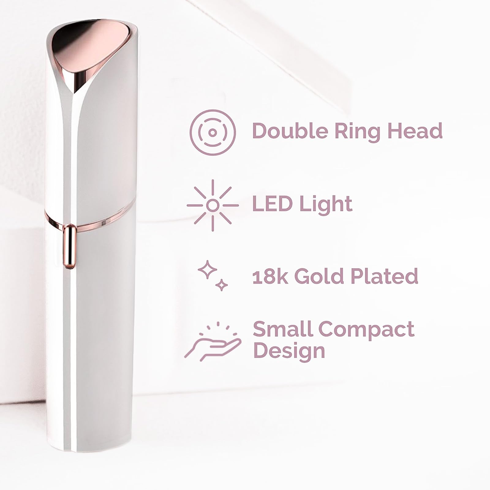 innobeaut facial hair remover for women side view, contour-friendly design.