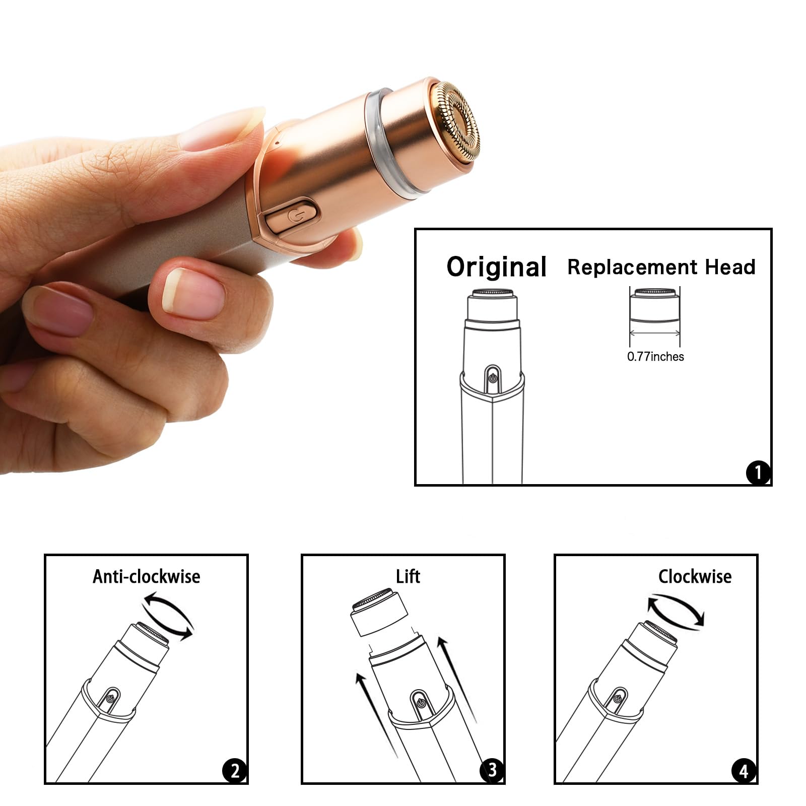 INNOBEAUT Includes two replacement heads and cleaning brush for convenience.