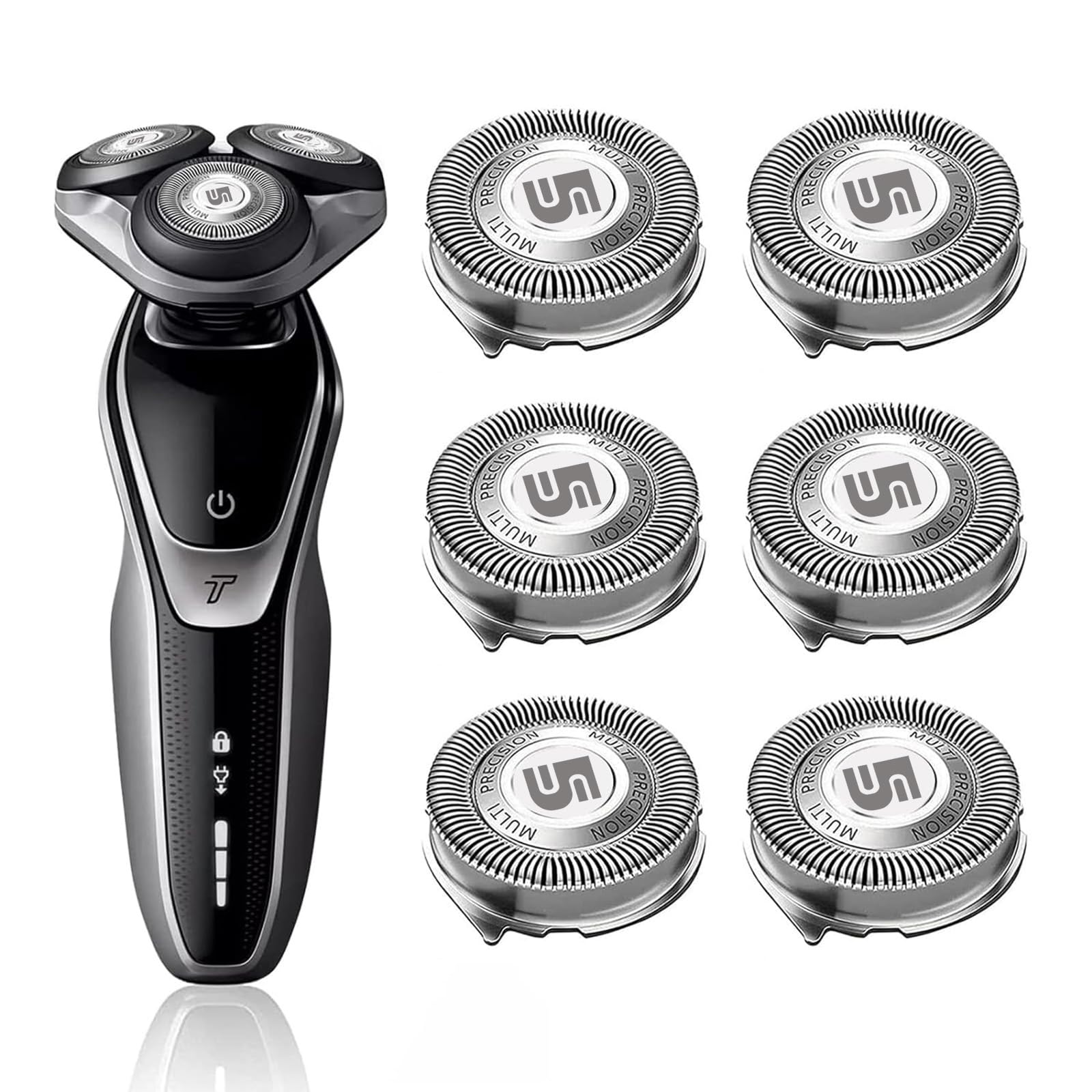 Innobeaut SH50 replacement heads for Philips Norelco 5000 series in a 6-pack for long-term grooming