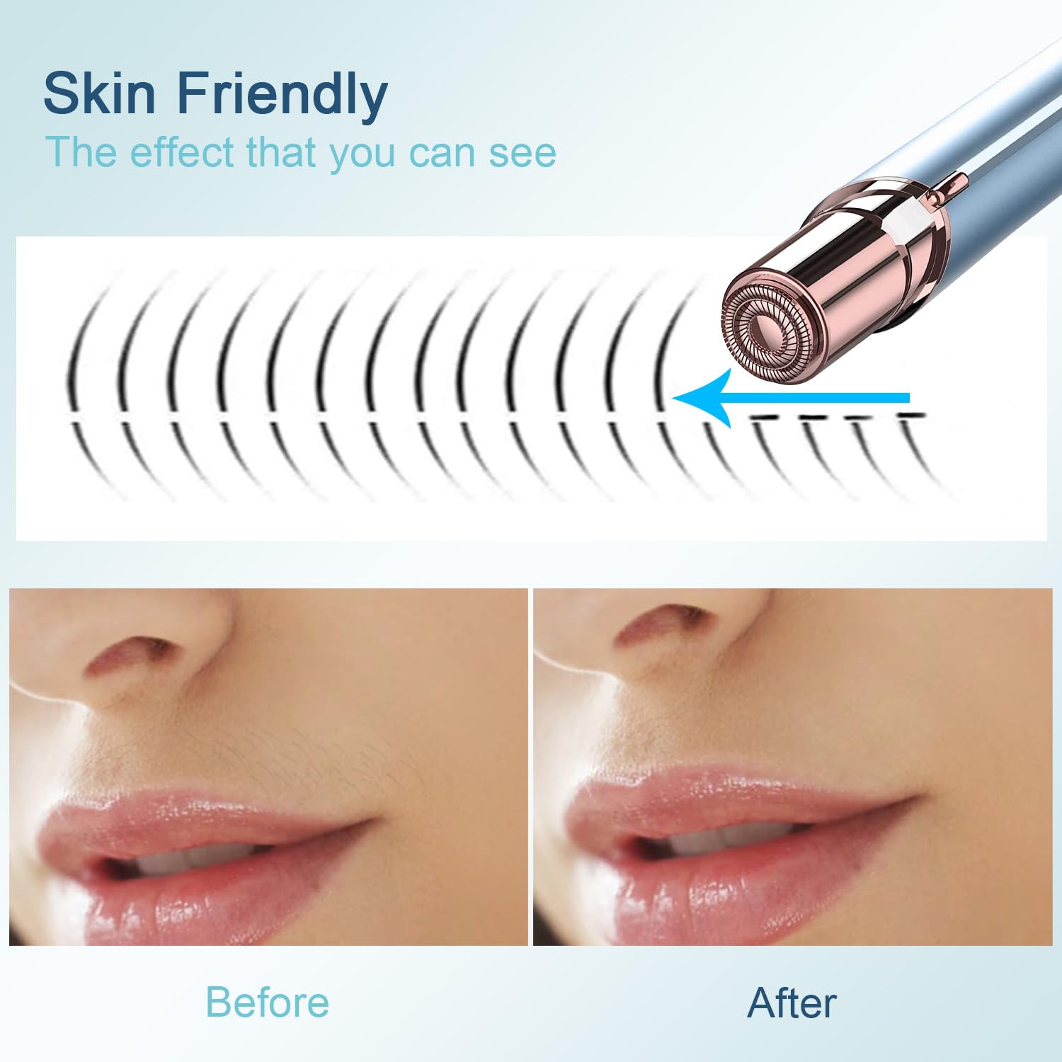 INNOBEAUT women's face trimmer with LED light for gentle grooming.