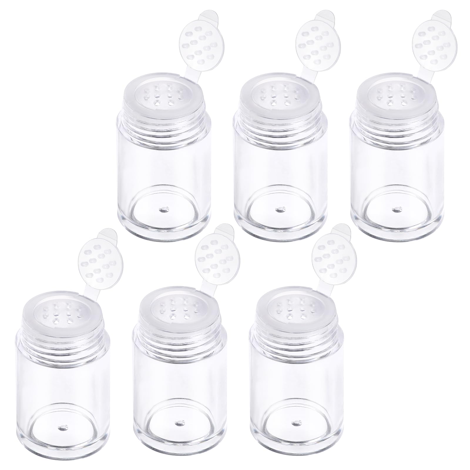 InnoHHustle clear powder bottle set with six containers for easy organization.